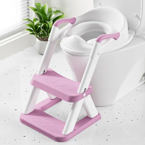 Miniatura 26 de Asiento de Entrenamiento de Baño, Asiento de Inodoro Mejorado para Niños y Niñas, Asiento de Entrenamiento de Baño 2 en 1 para Niños, Asiento