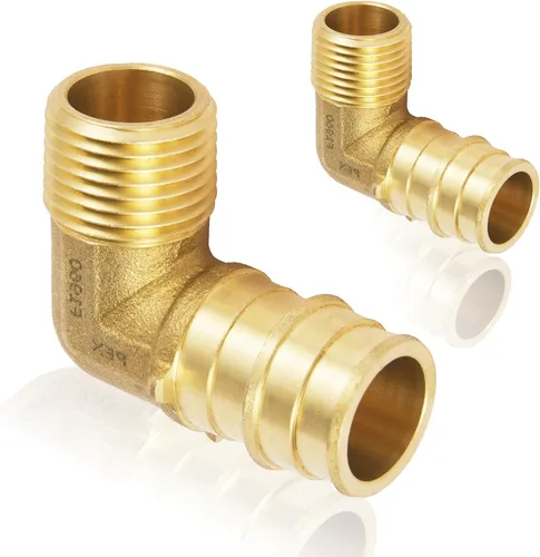 Miniatura 24 de Paquete de 2 accesorios HeSun PEX-A, codo de expansión de rosca NPT macho de 3/4 pulgadas PEX-A x 3/4 pulgadas, ASTM F1960098-2)