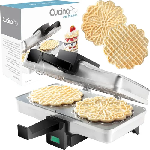 Máquina para hacer pizzellas de CucinaPro, Plateado