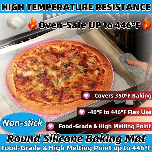 Miniatura 3 de Tapete de silicona para hornear, tapete de silicona para tartas, tapete de silicona para hornear con medidas para tartas, soporte antiadherente, Azul