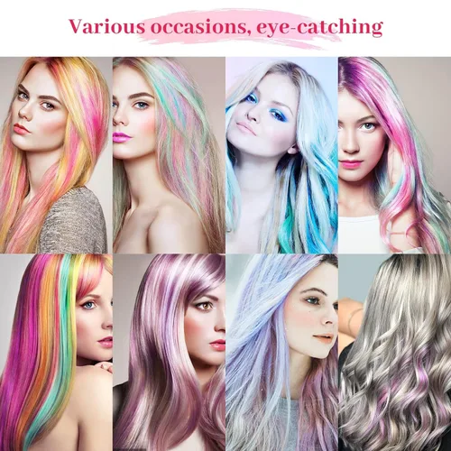 Miniatura 7 de YaFex 12 extensiones de cabello con clip, extensiones de cabello de color de 22 pulgadas, extensiones de cabello sintético largo y lacio para mujer