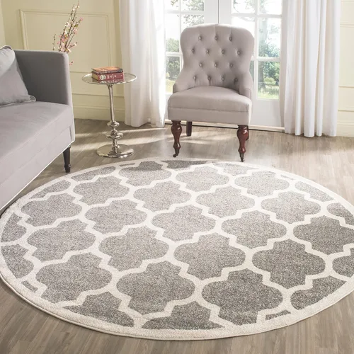 Miniatura 39 de SAFAVIEH Amherst Collection AMT420E - Alfombra para pasillo, 2 pies 3 pulgadas x 7 pies, beige y gris claro, diseño de enrejado marroquí,