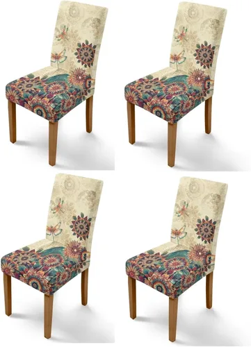 Miniatura 38 de Rnyleeg Red Rose Butterfly Chair Covers for Living Room No Arms Stretch Dining Chair Covers Set of 6 Soft Washable Kitchen Chair Protector Cover