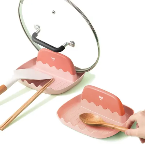 Miniatura 8 de Paquete de 2 Soportes para Tapa y Cuchara para Encimera de Cocina, Soporte para Cucharón/Espátula/Cuchara de Cocina para Estufa, Descanso