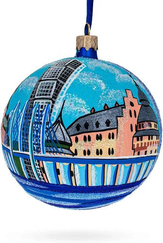 Miniatura 8 de Castillo de Vadstena, Estocolmo, Suecia, bola de cristal, adorno navideño de 4 pulgadas