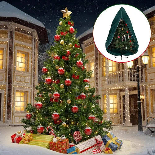 Miniatura 6 de Shappy Bolsa de almacenamiento para árbol de Navidad de 6 x 4.6 pies, bolsa vertical a prueba de polvo con cremallera y cordón para Navidad, a