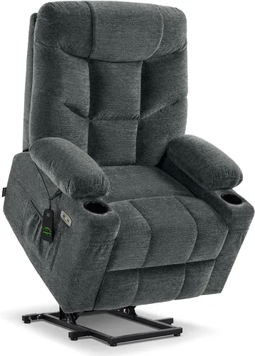 Miniatura 24 de MCombo Silla reclinable Power Lift con reposapiés extendido para personas mayores, tela 7287 (marrón, mediano)