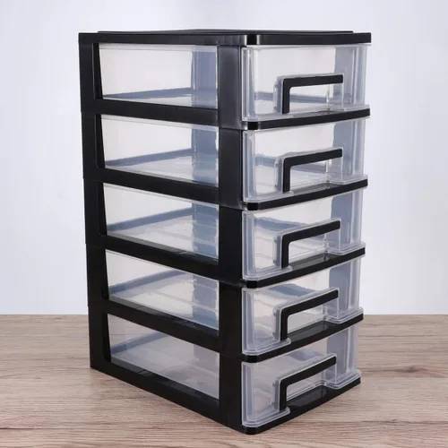 Miniatura 9 de PATKAW Gabinete de almacenamiento multifuncional de cinco capas, 8.3 x 5.9 x 12.3 pulgadas, 5 cajones de almacenamiento de plástico, caja