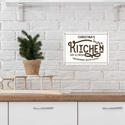 Miniatura 6 de Letrero personalizado para decoración de cocina, letrero de cocina personalizado, 10 x 14 pulgadas, libre de óxido, aluminio 040, resistente a