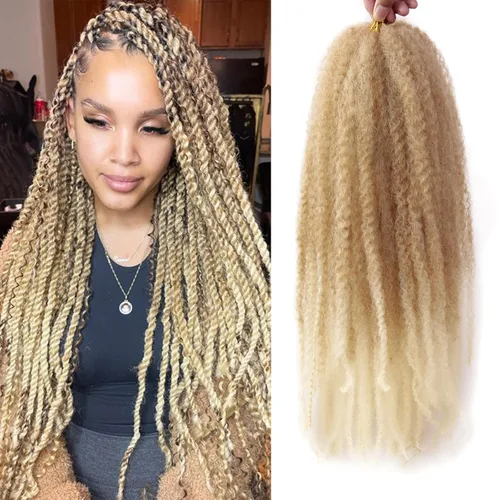 Miniatura 23 de Cabello trenzado Marley Twist de 18 pulgadas, extensiones sintéticas suaves, esponjosas y versátiles para estilos de aspecto natural, perfecto