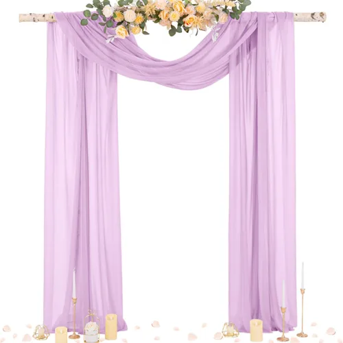 Miniatura 19 de Socomi Tela Transparente de Terracota para Decoración de Bodas Otoñales, Tela de Drapeado 29" x 20 Pies, 1 Panel, Cortina para Arco Exterior