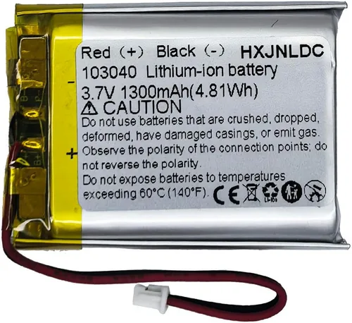 DC 3.7V1300mAh 103040 Batería recargable de polímero de litio, adecuada para productos electrónicos de bricolaje 3.7-5V con reemplazo de batería de