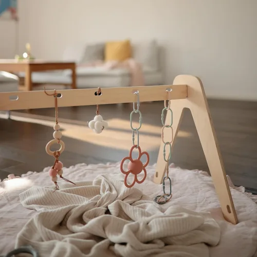 Miniatura 6 de mushie - Juego de anillos de cadena para bebé 12 unidades Juego de conexión multiuso para cochecito y asiento de coche