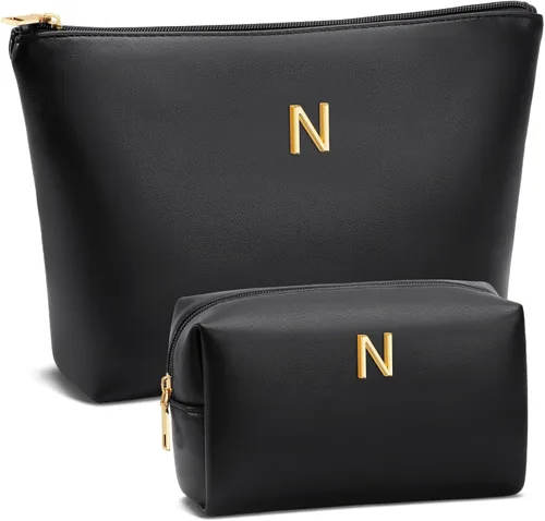 Miniatura 34 de Regalos para mujeres Juego de bolsa de maquillaje inicial para niñas, regalos personalizados para dama de honor, amiga, graduación, profesora