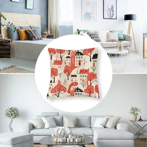 Miniatura 5 de Fundas de almohada cuadradas de satén rústico de dibujos animados con cremallera de 16 x 16 pulgadas, fundas de almohada para sofá, muebles