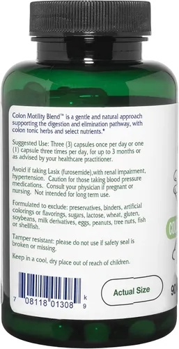 Miniatura 3 de Vitanica, Colon Motility Blend, soporte de colon, vegano, 90 cápsulas
