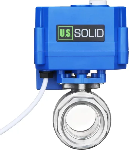 Miniatura 18 de Válvula de bola motorizada de 1/2 pulgada U.S. Solid Brass 9-24V AC/DC de 3 cables con cierre automático de puerto completo con anulación manual