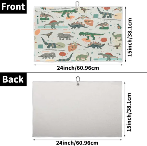 Miniatura 3 de AUUXVA Divertida toalla de golf con diseño de dinosaurio de animales para bolsas de golf con clip para hombres y mujeres, bonita toalla de golf