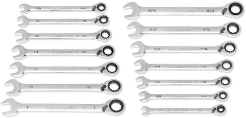 Miniatura 5 de GEARWRENCH Juego de llaves de trinquete reversibles SAE de 10 piezas de 90 dientes y 12 puntos 86658