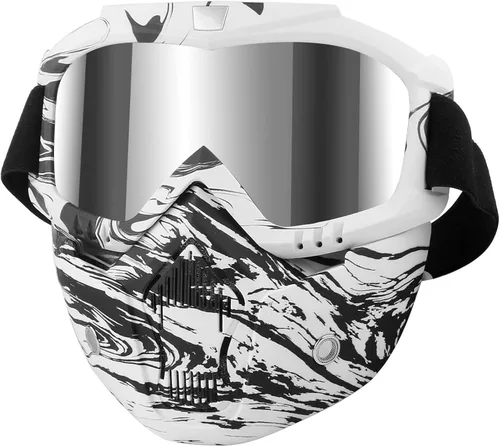 Gafas de motocicleta con máscara facial desmontable, gafas de motocross de cara completa protectoras, gafas ATV, de bicicleta de tierra, MX, de