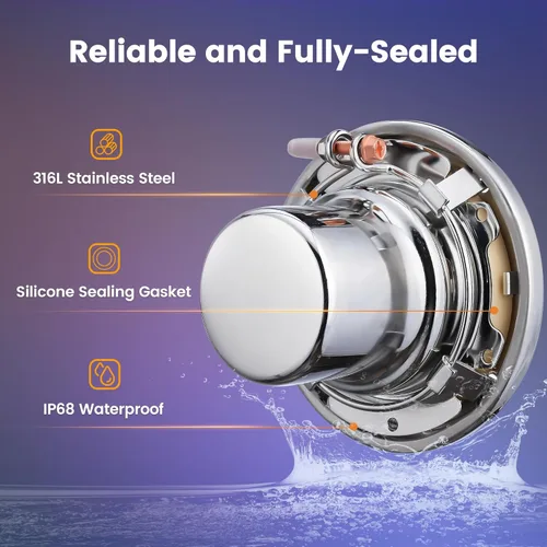 Miniatura 5 de SURAIELEC Luces LED de spa de 6 pulgadas, luces de piscina que cambian de color de 12 V CA para piscina enterrada, luz de spa subacuática