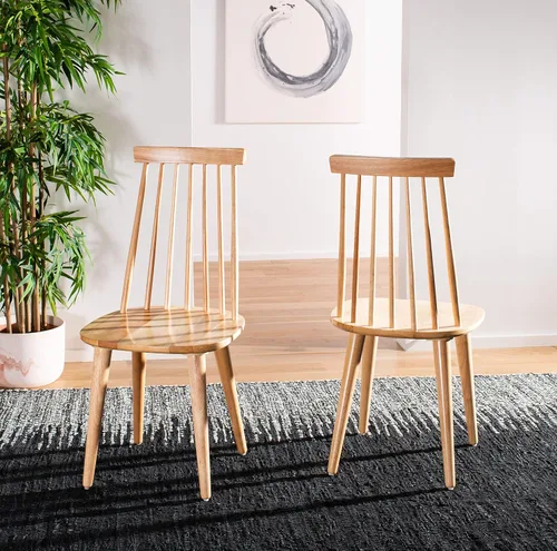 Miniatura 2 de Safavieh American Homes Collection Burris Country Farmhouse - Silla auxiliar con husillo negro Natural
