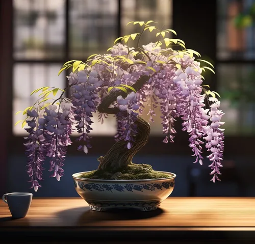 Semillas de bonsái de glicina llorona para plantar – 10 semillas | Flores moradas en cascada | Bonsái de floración al aire libre | Árbol de vid de