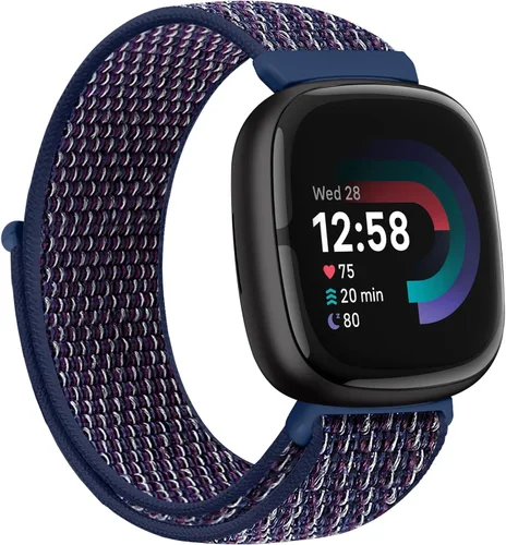 Miniatura 21 de Correas de nailon compatibles con Fitbit Versa 4/Sense 2/Versa 3/Fitbit Sense, correa de repuesto ajustable deportiva suave transpirable