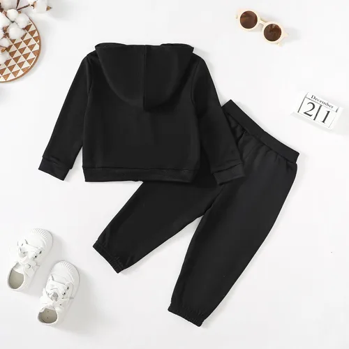Miniatura 6 de Chichoo Conjunto de sudadera con capucha y cremallera de 2 piezas para bebés, niñas y niños pequeños