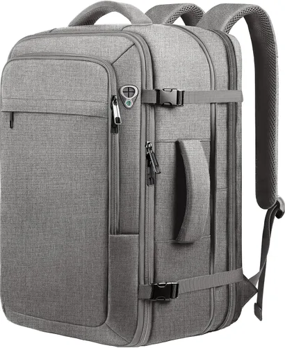 Miniatura 10 de Mochila de transporte para viajes de 1 a 10 días, mochila de viaje extra grande de 40L-50L aprobada por la TSA, bolsa expandible para laptop, bolsa