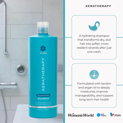Miniatura 4 de KERATHERAPY Champú hidratante con infusión de queratina, 33.8 onzas líquidas, 33.8 fl oz, champú hidratante antiencrespamiento para cuero cabelludo