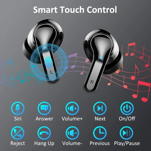 Miniatura 7 de Auriculares inalámbricos, auriculares Bluetooth 5.3 2025 NUEVOS auriculares estéreo de 40H Bass Auriculares intrauditivos ENC Auriculares