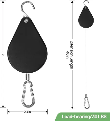 Miniatura 3 de Sistema Retráctil para Colgar Plantas Kitwinney - Poleas Ajustables para Elevar/Bajar Plantas sin Esfuerzo, Uso Resistente en Interiores