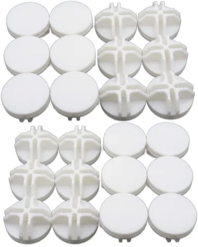 Paquete de 24 conectores organizadores de rejilla de plástico para almacenamiento modular de armario y estanterías de rejilla metálica, conectores