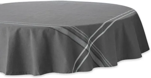 Miniatura 27 de DII - Mantel redondo para mesa de comedor, estilo rústico, colección de manteles con rayas estilo francés, 177.8 cm de diámetro, color gris Gris