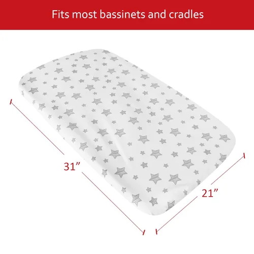 Miniatura 4 de Paquete de 2 sábanas impermeables para moisés, compatibles con cuna Graco Travel Lite, suaves y transpirables, 31 x 21 pulgadas