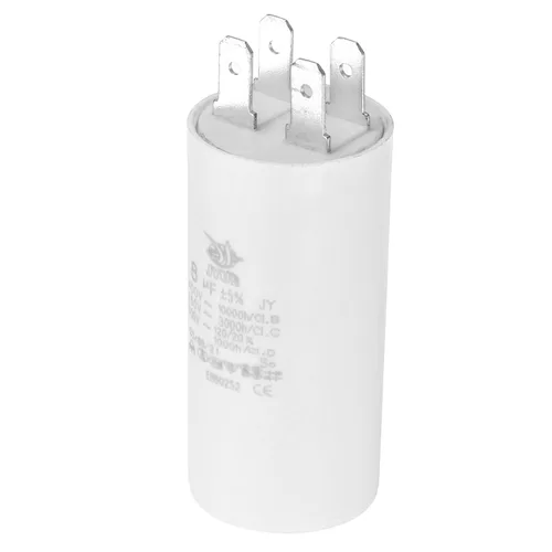 PATIKIL CBB60 8uf Condensador de funcionamiento, AC 450V 4 pines 50/60Hz doble inserto cilindro inferior para aire acondicionado, bomba de agua,