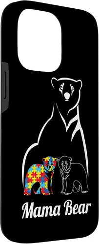 Miniatura 3 de Funda para iPhone 14 Pro Max para concientización sobre el autismo, mamá oso, mamá y niño