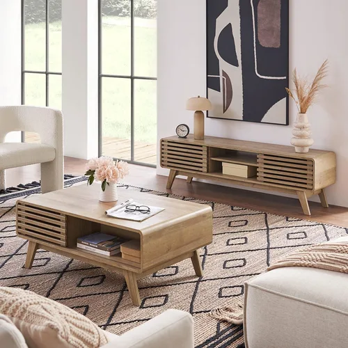 Miniatura 6 de mopio Ensley Soporte de TV, moderno de mediados de siglo para TV de 55/60/65 pulgadas, soporte de TV estilo campestre, centro de entretenimiento