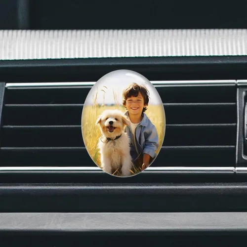 Miniatura 8 de Clip de ventilación de aromaterapia personalizado con tu texto fotográfico, ambientador de aire de cristal personalizado, purificador de aire
