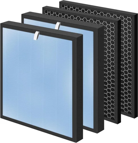 HSP001 - Repuesto de filtro HEPA verdadero para filtros purificadores de aire Hathaspace HSP001, 4 en 2 H13 True HEPA filtro con prefiltro de carbón