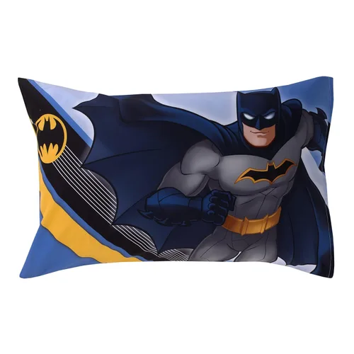 Miniatura 4 de Warner Brothers Batman The Caped Crusader - Juego de sábanas de 2 piezas para niños pequeños, sábana bajera ajustable y funda de almohada reversible