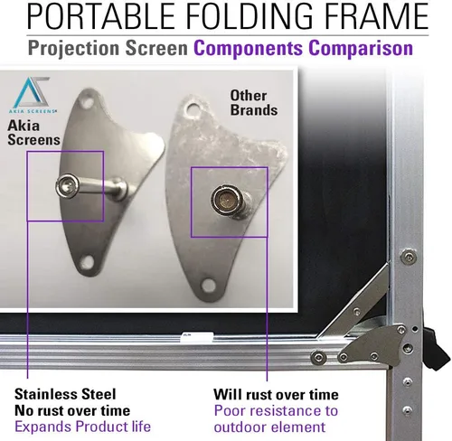 Miniatura 6 de Akia AK-OS120H1 - Pantalla de proyector de 120 pulgadas con soporte y bolsa de transporte para uso en interiores y exteriores - Pantalla portátil