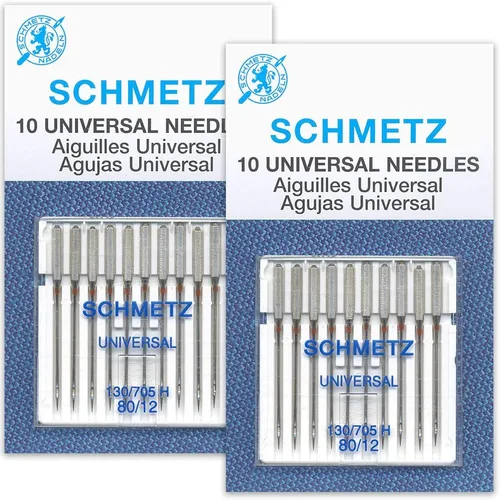 Agujas universales para máquina de coser SCHMETZ - Tamaño 80/12 - 2 paquetes - 20 agujas