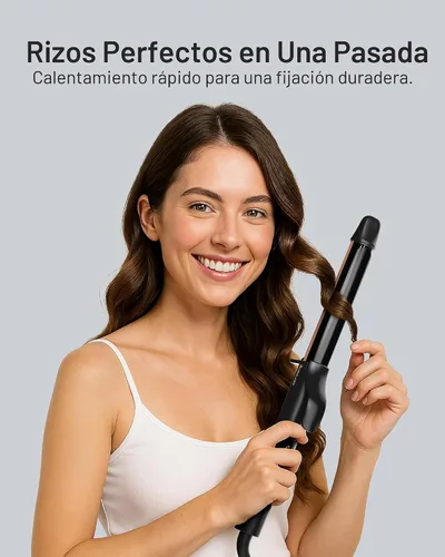 Miniatura 2 de ANNLARY Rizador de pelo de cerámica de titanio de 1 pulgada, rizador de pelo de calentamiento rápido con 8 ajustes de calor con pantalla LED