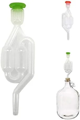 Miniatura 7 de 1PCS Airlock, tipo gemelo de la burbuja de aire de la burbuja S de la forma de S para la fabricación de la cerveza del vino