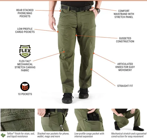 Miniatura 5 de 5.11 Apex - Pantalones tácticos para hombre, pantalón tipo cargo para trabajo, 10 bolsillos, reforzados, estilo 74434