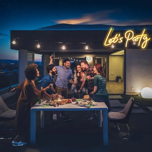Miniatura 5 de Lets Party - Letrero de neón para decoración de pared de fiesta con regulable, luces de neón para decoración de pared, cumpleaños, boda, despedida