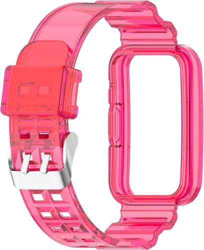 Miniatura 3 de Compatible con Huawei Watch Fit Band con funda, correa protectora de gelatina transparente para reloj Huawei, compatible con reloj inteligente Rosa
