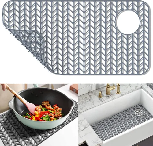 Protectores de Fregadero para Fregadero de Cocina 12"13"16"18"19"24"26"28"29"30", Tapetes protectores de silicona para fregadero de cocina para el